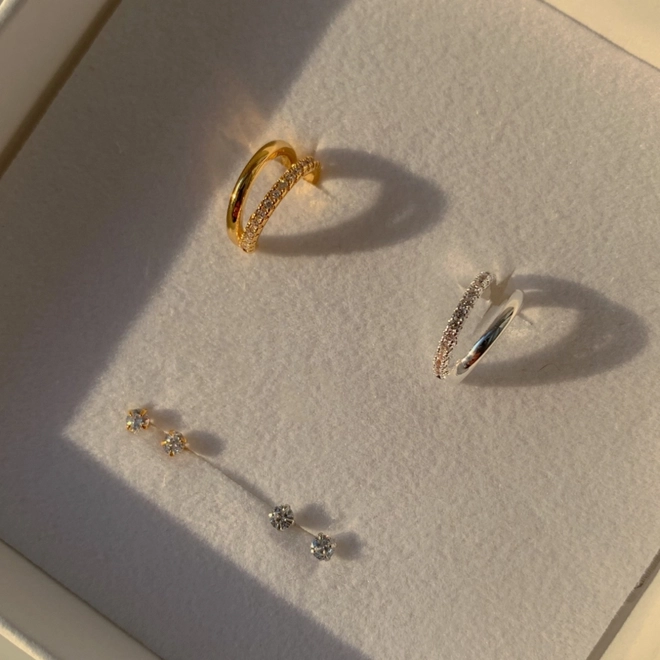 Сережка Diamond stud silver