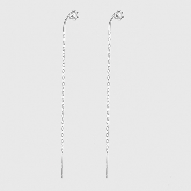 СЕРЕЖКИ-ПРОТЯЖКИ LIANA SILVER