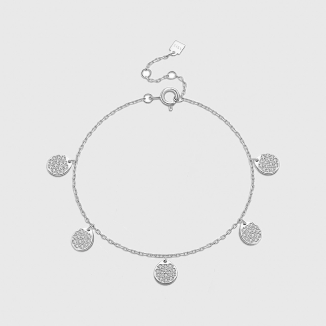 БРАСЛЕТ COINS DIAMOND SILVER